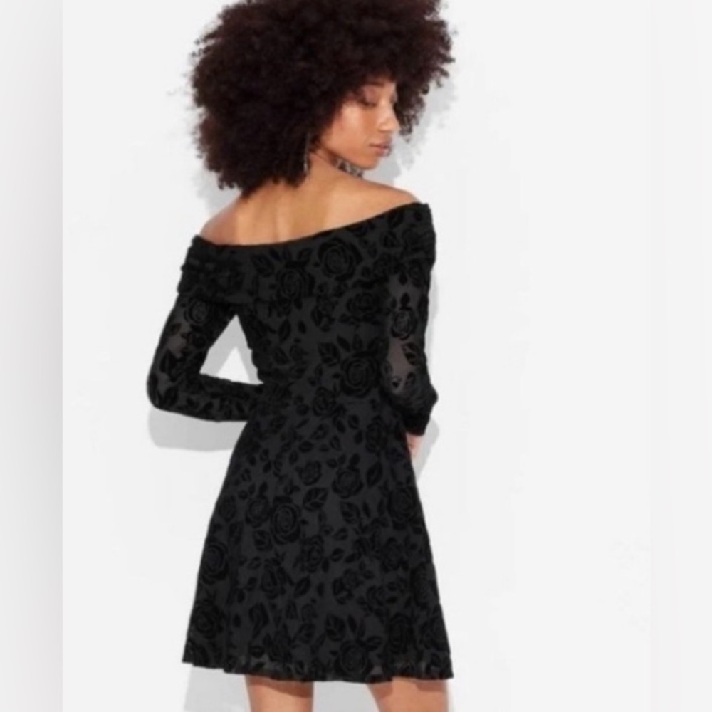 Wild Fable medium Black Floral Long Sleeve Dress NWT - Picture 5 of 5